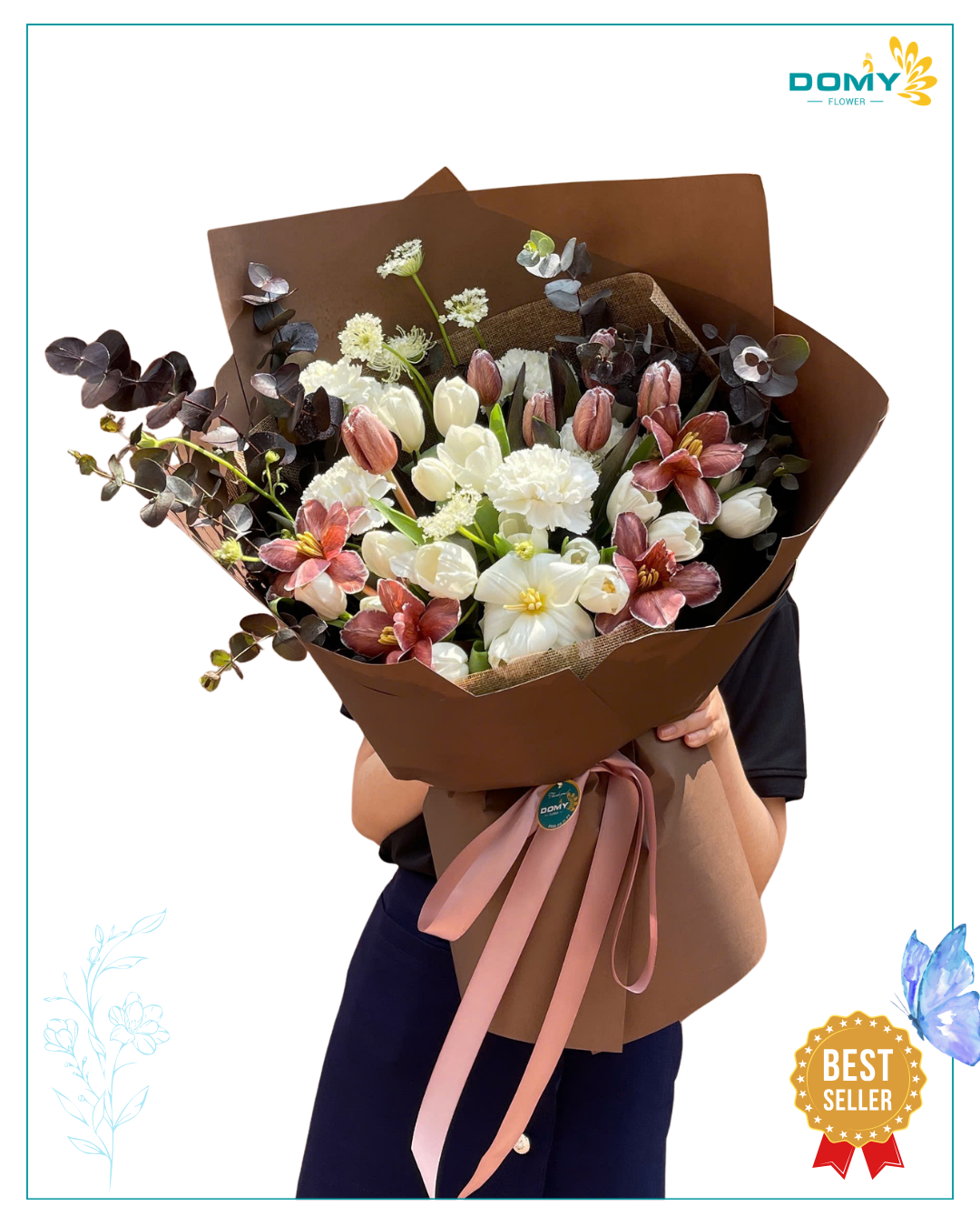BÓ HOA TULIP NHẬP 30 CÀNH SANG TRỌNG