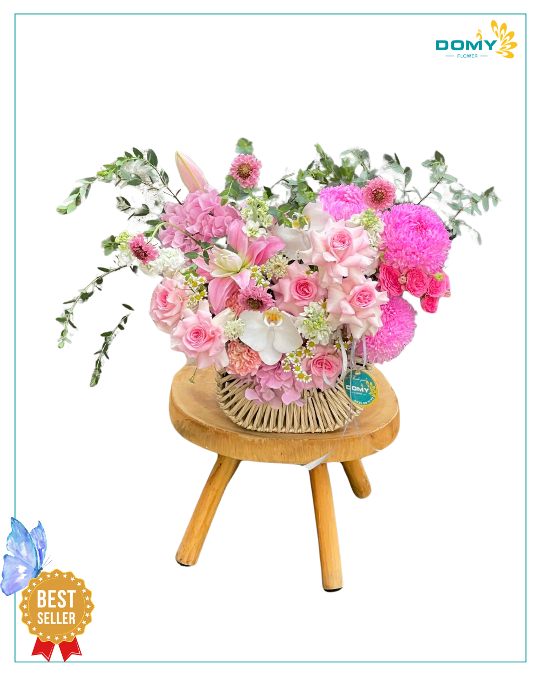 GIỎ HOA SẮC HỒNG KIÊU SA
