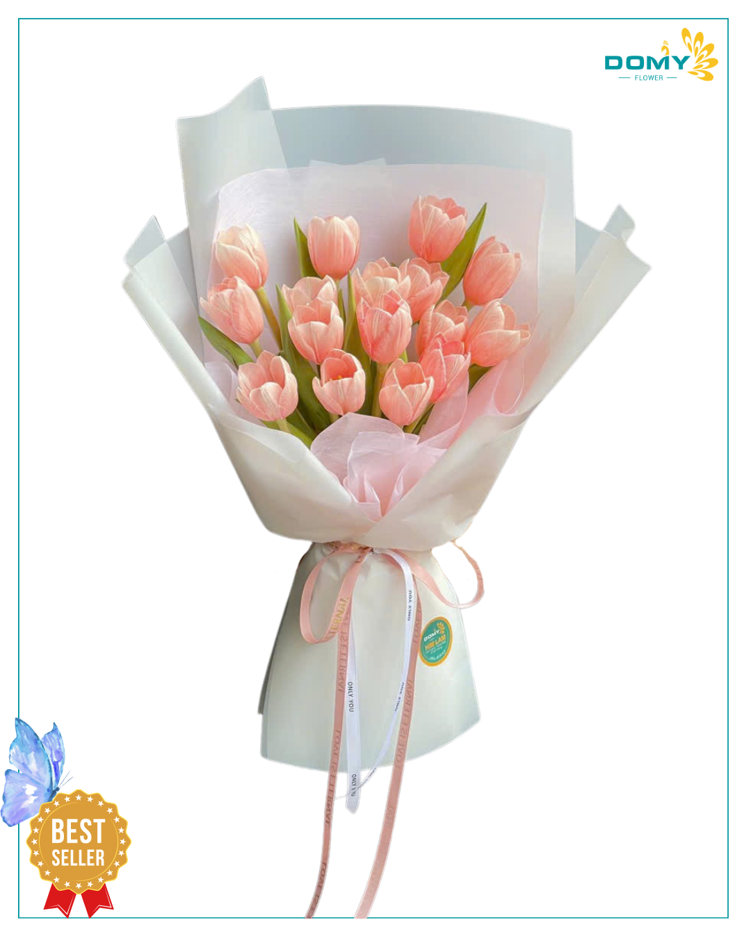 BÓ HOA TULIP TONE HỒNG PASTEL NHẸ NHÀNG THANH LỊCH
