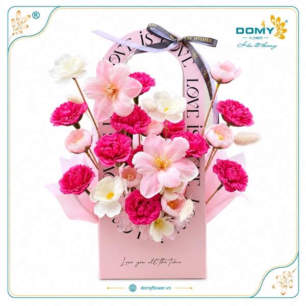 GIỎ HOA SÁP SOPHIA MIX TULIP