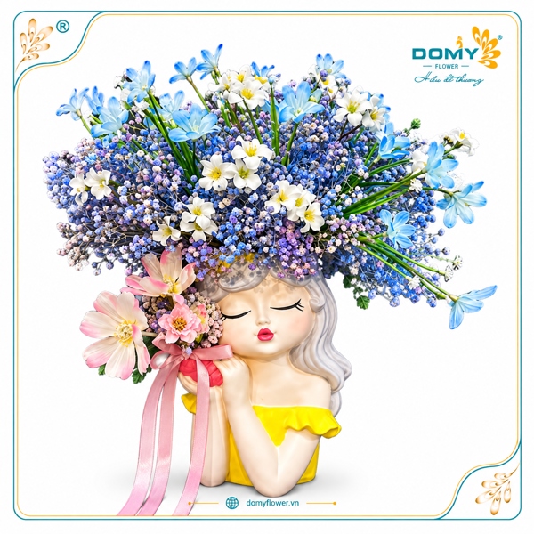 BÌNH HOA CÔ GÁI TONE TÍM NHẸ NHÀNG, THƠ MỘNG