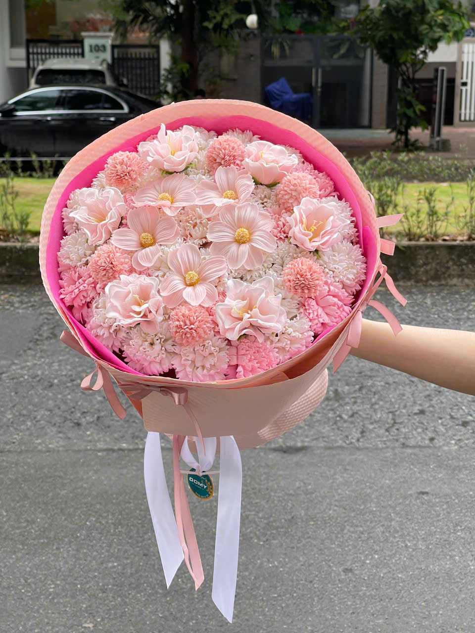 Bó Hoa Sáp Phăng Hồng Mix Hồng Tỷ Muội Ngọt Ngào