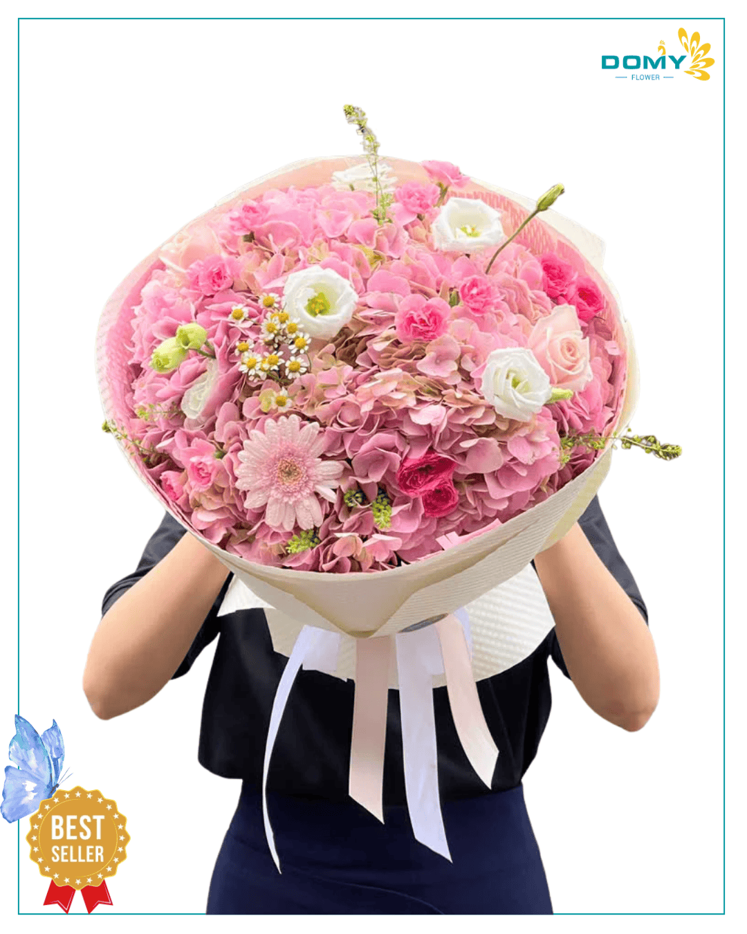 BÓ HOA CẨM TÚ CẦU MIX CÁT TƯỜNG NGỌT NGÀO